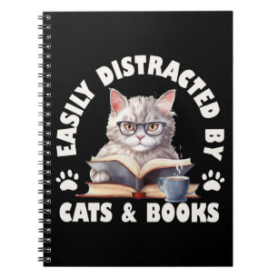 Funny Easily Distracted By Cats And Books