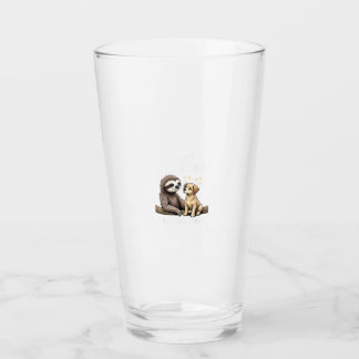 Funny Easily Distracted By Sloths and Dogs T-Shirt Glass