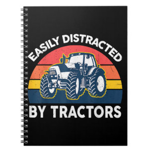 Funny Easily Distracted By Tractors-Shirt Farmer F Notebook