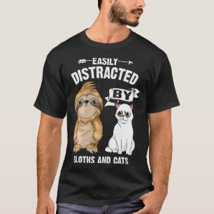 Funny Easily Distracted Sloth Gift Men Women Cute  T-Shirt