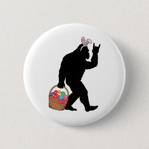 Funny Easter Bigfoot Eggs Costume Bunny Bigfoot Ca 6 Cm Round Badge
