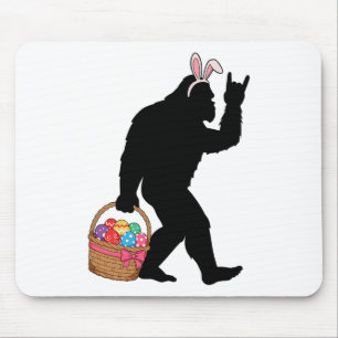 Funny Easter Bigfoot Eggs Costume Bunny Bigfoot Ca Mouse Pad