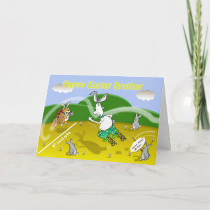 funny easter brother card, Fat cat and Duncan Holiday Card