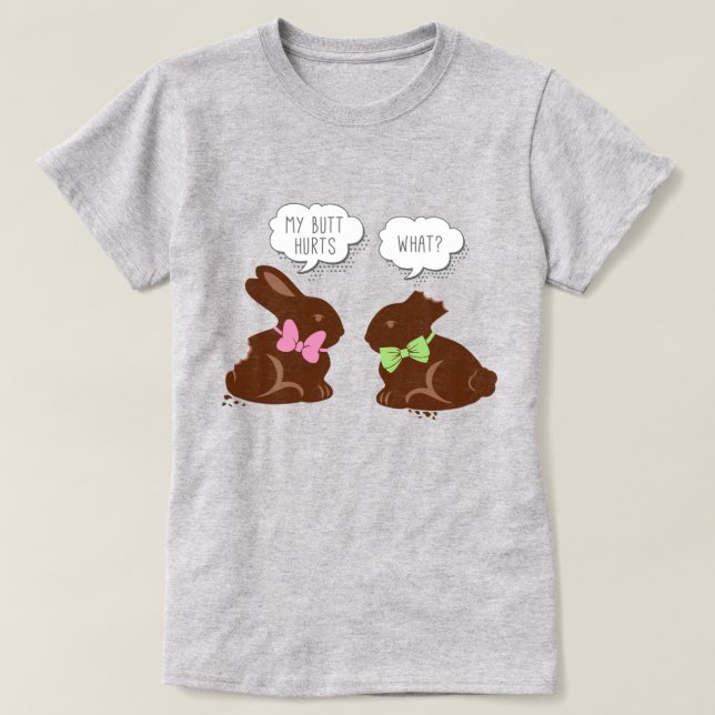 Funny Easter Bunny Chocolate  T-Shirt (Design Front)
