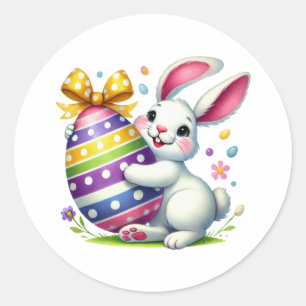 Funny Easter Bunny Classic Round Sticker