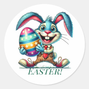 Funny Easter Bunny Classic Round Sticker