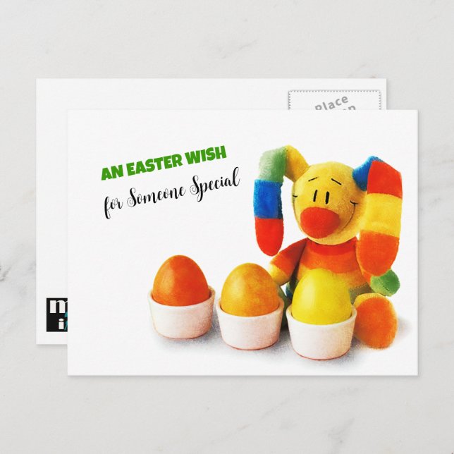 Funny Easter Bunny. Customisable Easter Postcards (Front/Back)