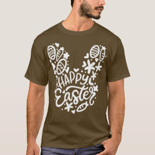 Funny Easter Bunny Cute Easter Egg Hunter Face Bun T-Shirt
