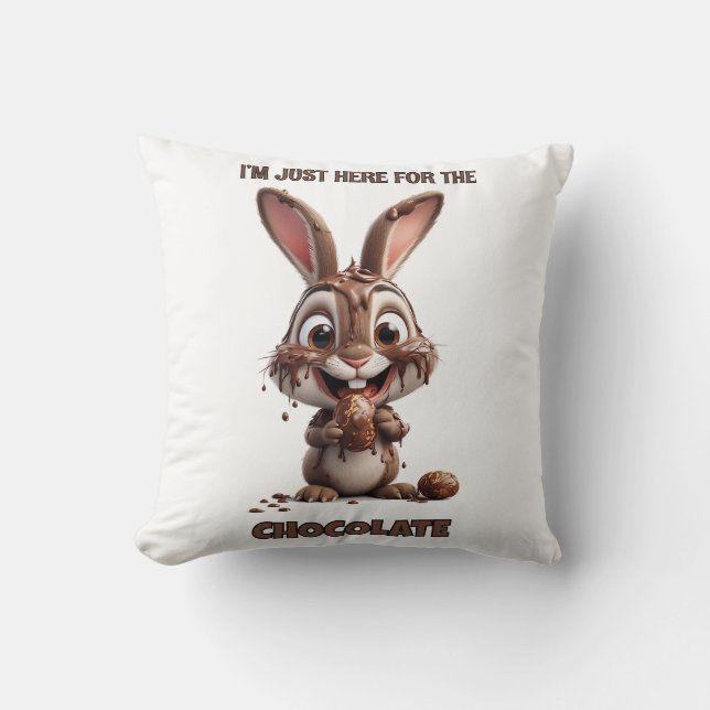 Funny Easter Bunny – Cute & Playful Easter Design Cushion (Front)