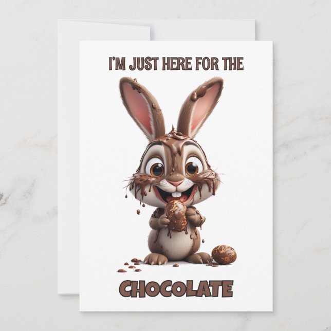 Funny Easter Bunny – Cute & Playful Easter Design Holiday Card (Front)