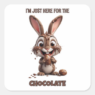 Funny Easter Bunny – Cute & Playful Easter Design Square Sticker