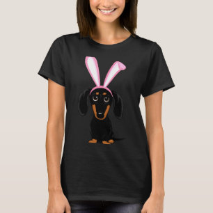 Funny Easter Bunny Dog Black And Tan Dachshund T S T-Shirt