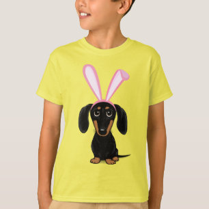 Funny Easter Bunny Dog Black and Tan Dachshund T-Shirt