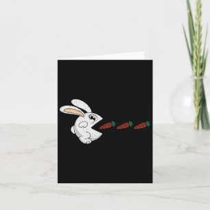 Funny Easter Bunny Eating Chocolate Carrots Rabbit Card