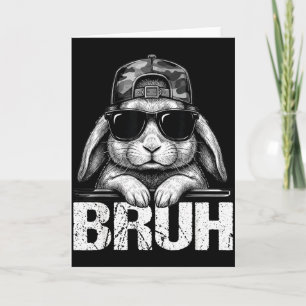 Funny easter bunny flag camo rabbit wearing card