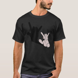 Funny Easter Bunny Hand Shadow Rabbit Easter Day T-Shirt