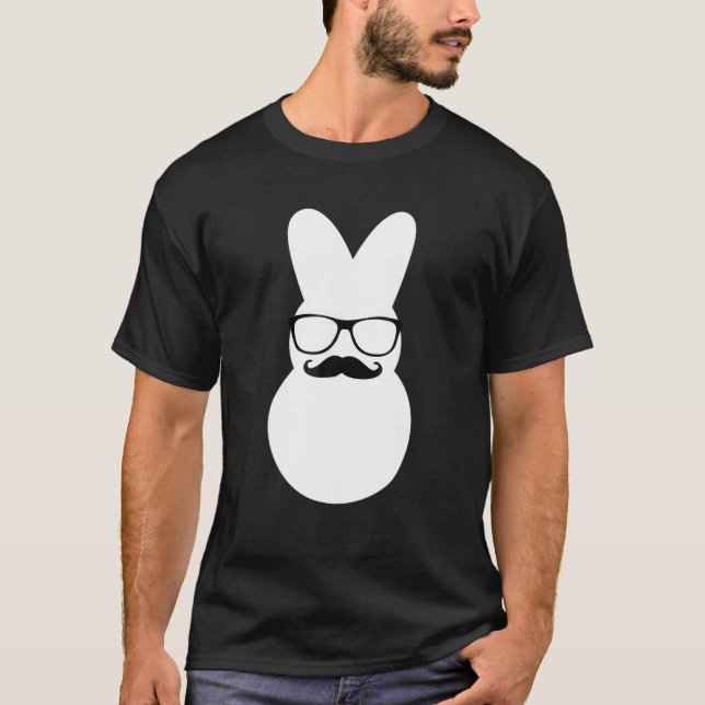 Funny Easter Bunny Pajama Moustache Grandpa Men Bo T-Shirt (Front)