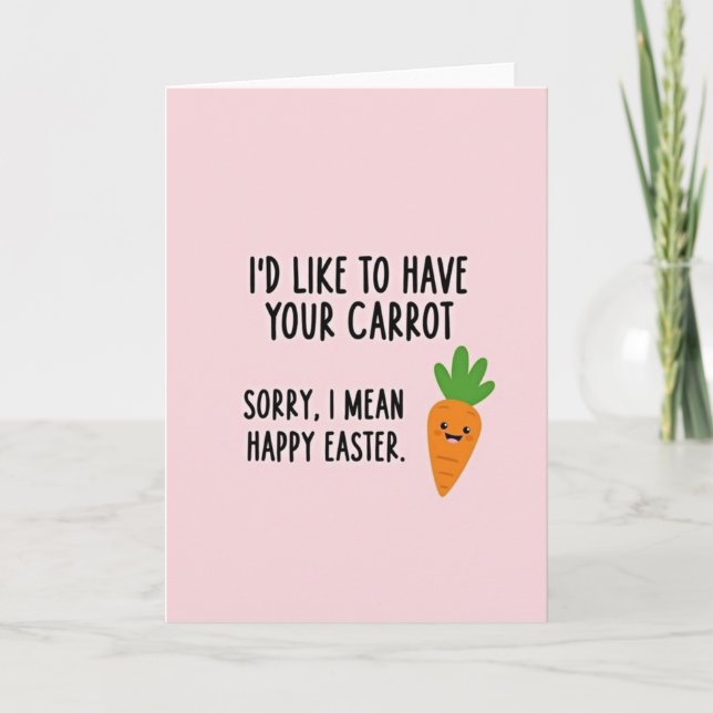 Funny Easter Carrot Card (Front)