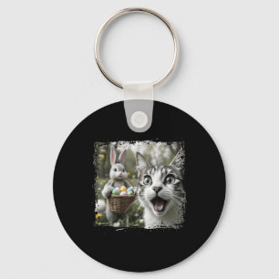 Funny Easter Cat Selfie With Easter Bunny Adults K Key Ring