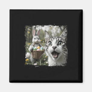 Funny Easter Cat Selfie With Easter Bunny Adults K Magnet