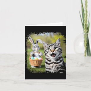 Funny Easter Cat Selfie with Easter Bunny Cat Card