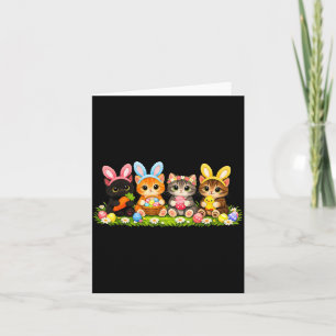 Funny Easter Cats Ears Bunny Eggs Spring for Women Card