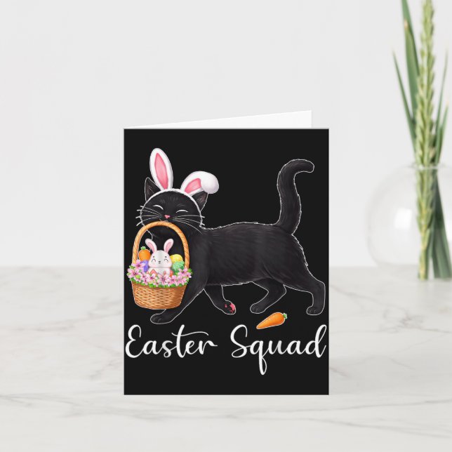 Funny Easter Cats Ears Bunny Eggs Spring for Women Card (Front)