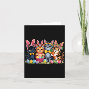 Funny Easter Cats Ears Bunny Eggs Spring for Women Card