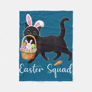 Funny easter cats ears bunny eggs spring for women fleece blanket