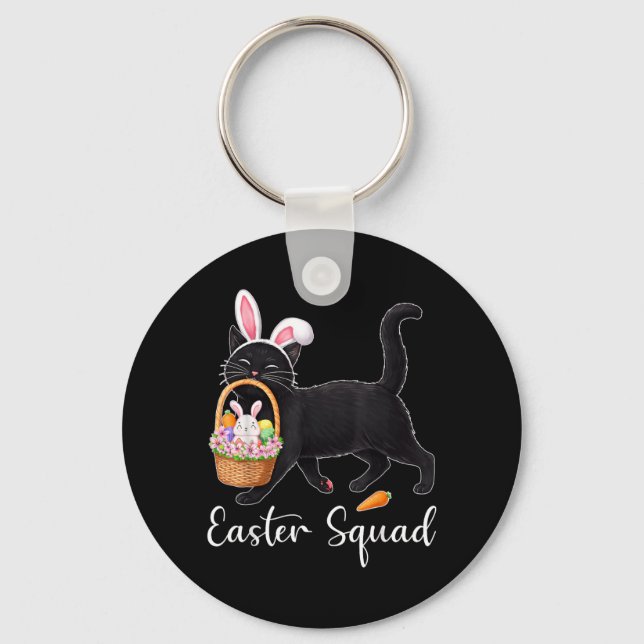 Funny Easter Cats Ears Bunny Eggs Spring for Women Key Ring (Front)