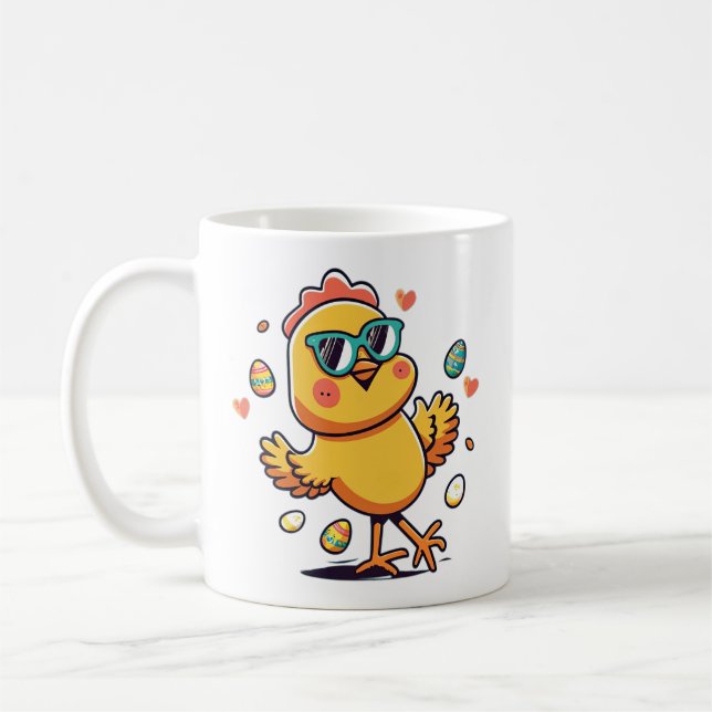 Funny Easter Chicken Coffee Mug (Left)