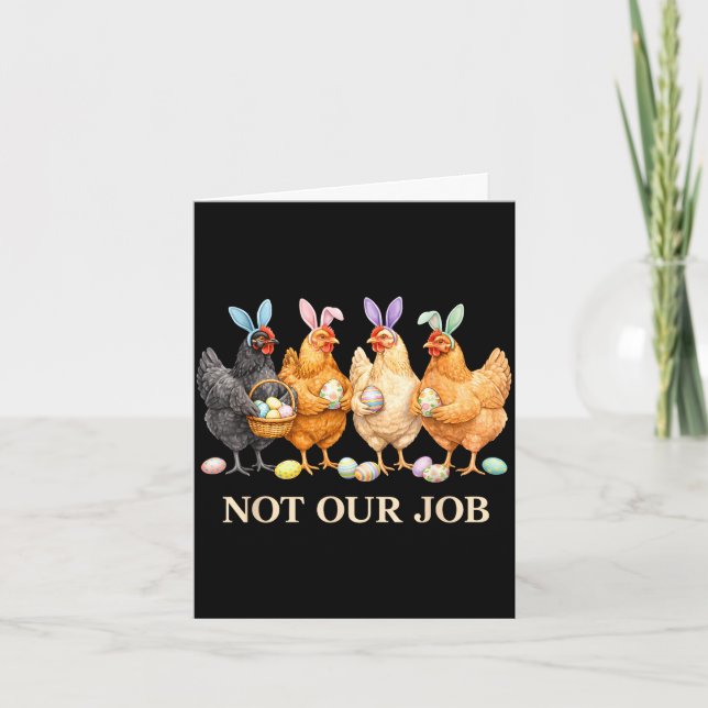 Funny easter chickens wearing bunny ears art  card (Front)