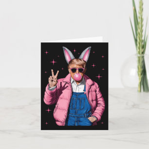 Funny Easter Coquette Trump Bunny Blowing Bubble S Card
