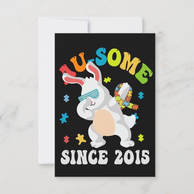 Funny Easter Dabbing Bunny Autism Awareness 10th B (Front)