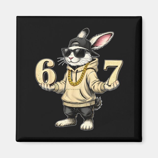 Funny easter day bunny 6 7 six seven meme men boyF Magnet (Front)