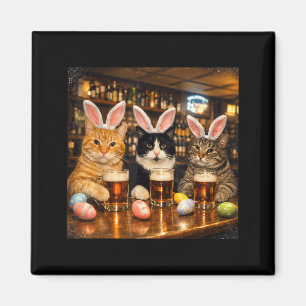 Funny Easter Day Cats Ears Bunny Eggs for Women Magnet