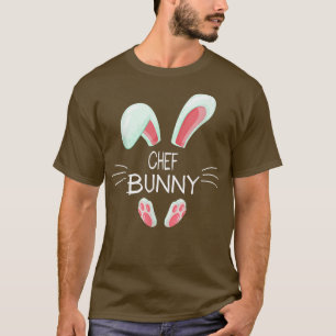 Funny Easter Day Costume Matching Cute Chef Bunny  T-Shirt