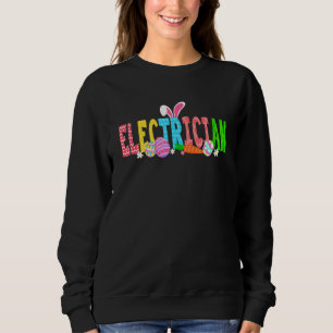 Funny Easter Day Cute Electrician Rabbit Bunny Cos Sweatshirt