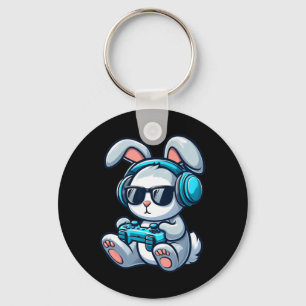 Funny Easter Day Gamer Bunny Spring Easter Gaming  Key Ring