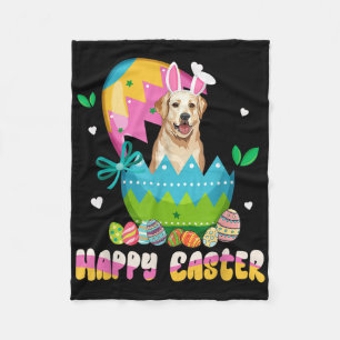 Funny Easter Day Labrador Retriever Dog Bunny Ears Fleece Blanket