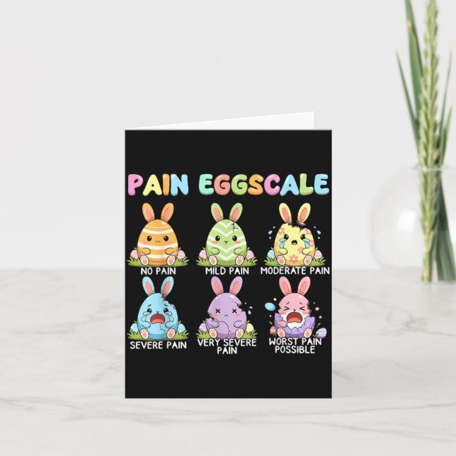 Funny Easter Day Nurse Eggs Nurse Pain Scale Men Card (Front)