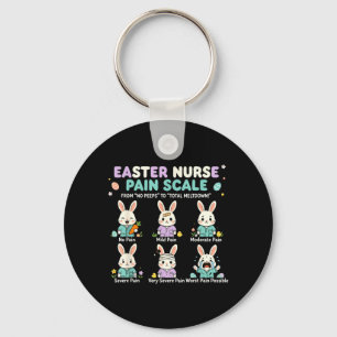 Funny Easter Day Nurse Nurse Eggs Pain Scale Men Key Ring