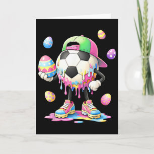 Funny Easter Day Soccer Ice Cream Drip Boys Kids Card