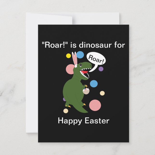 Funny Easter Dinosaur Cute Personalise Postcard (Front)