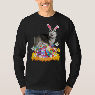 Funny Easter Egg Alaskan Malamute Dog Easter Sund T-Shirt