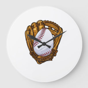 Funny Easter Egg Baseball Egg Hunting Easter Day M Large Clock