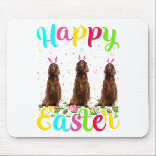 Funny Easter Egg Bunny Irish Setter Dog Happy East Mouse Pad