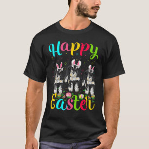 Funny Easter Egg Bunny Miniature Schnauzer Dog Hap T-Shirt