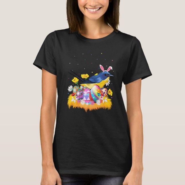 Funny Easter Egg  Cute Eastern Bluebird Easter Sun T-Shirt (Front)