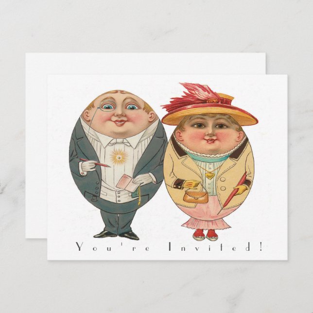 Funny Easter Egg Hunt Vintage Party Invitation (Front/Back)